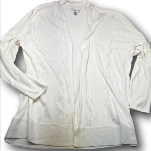 croft & barrow Sweaters - Women's Croft & Barrow White Cardigan Sweater Plus Size 3X